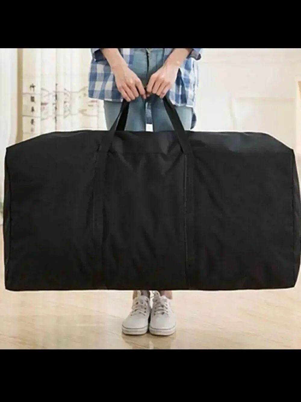 NWT Huge 31.5”x19”x10” Black Nylon Duffle Bag Large Capacity Big